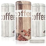 com-four® 3X Kaffeepaddose - Kaffeedose für Kaffeepads - Aufbewahrungsbehälter für Kaffeepads -...